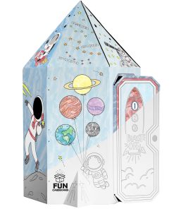 Cohete de Cartón Divertido para Colorear, Casa de Cartón