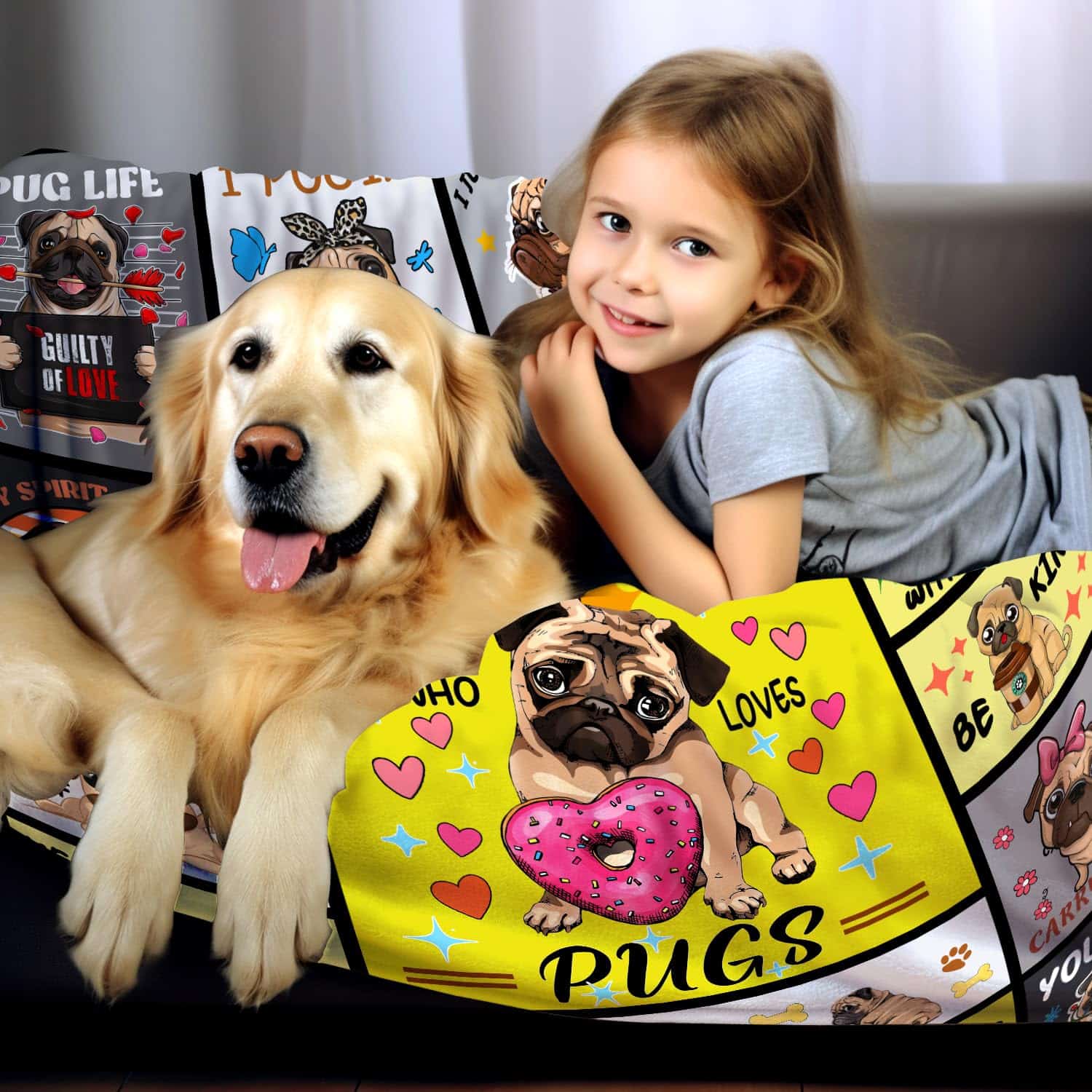 Manta de perro pug suave y cálida, la mejor manta de - Imagen 4