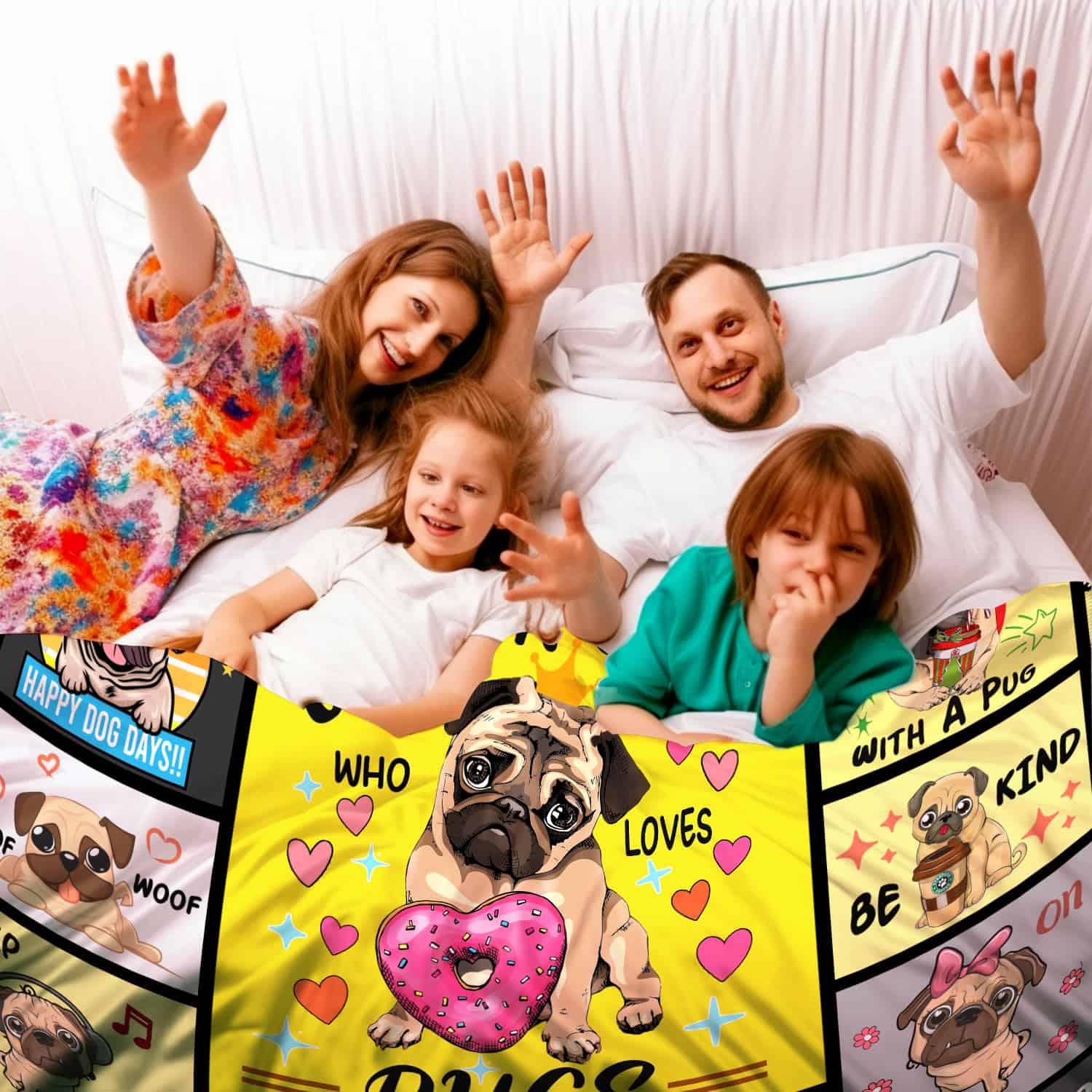 Manta de perro pug suave y cálida, la mejor manta de - Imagen 6