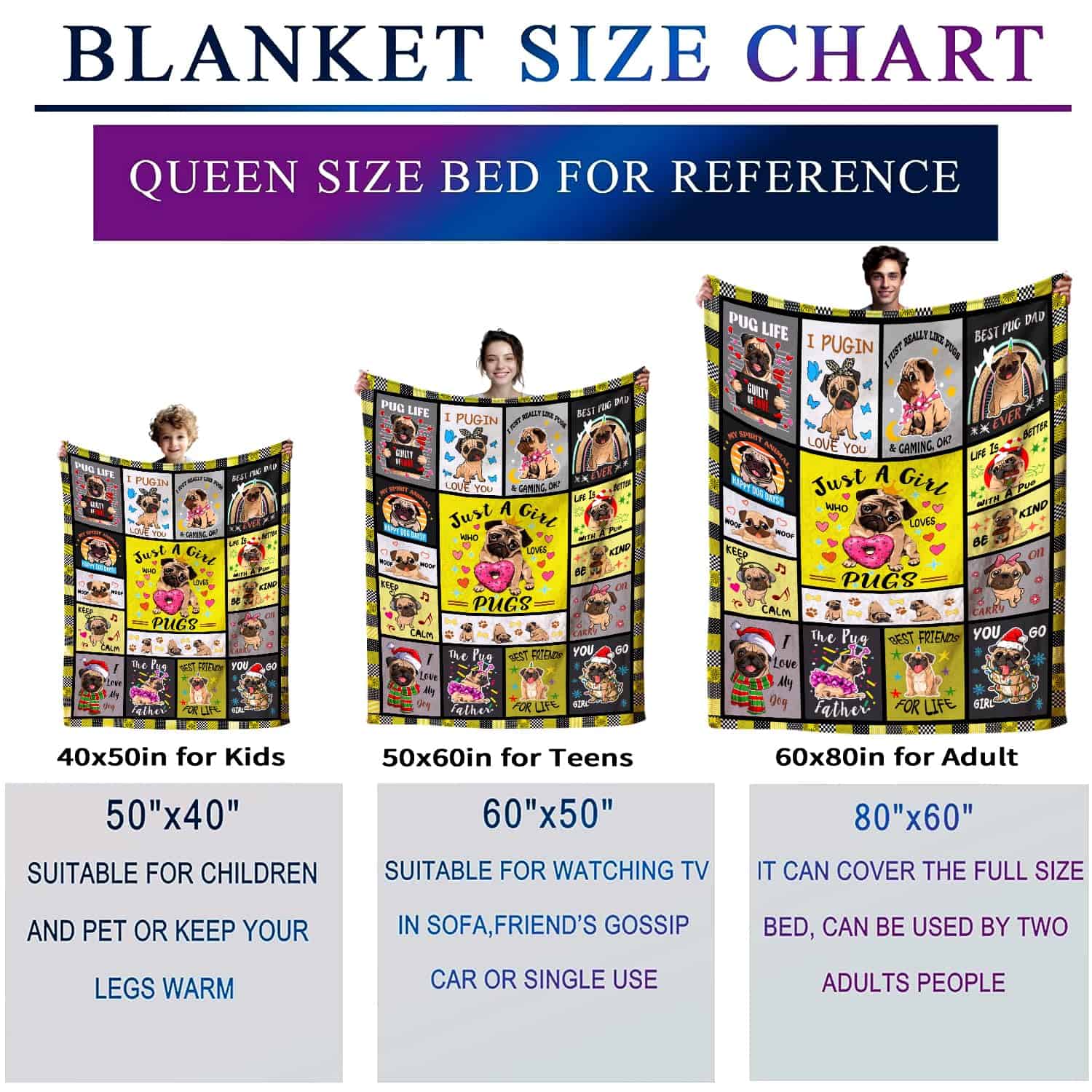 Manta de perro pug suave y cálida, la mejor manta de - Imagen 8