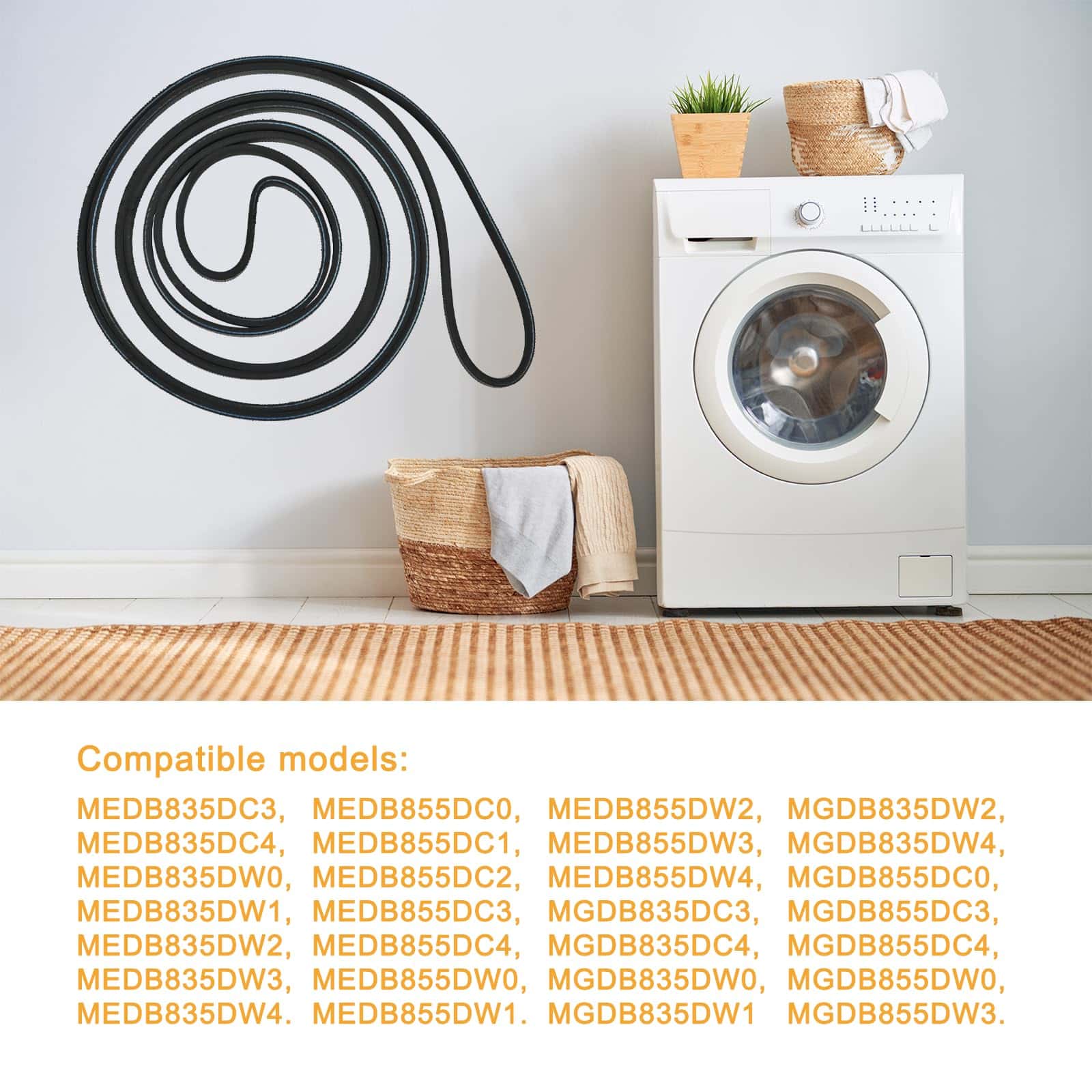 Correa de transmisión W11162091 W10610886 para secadora - Imagen 6