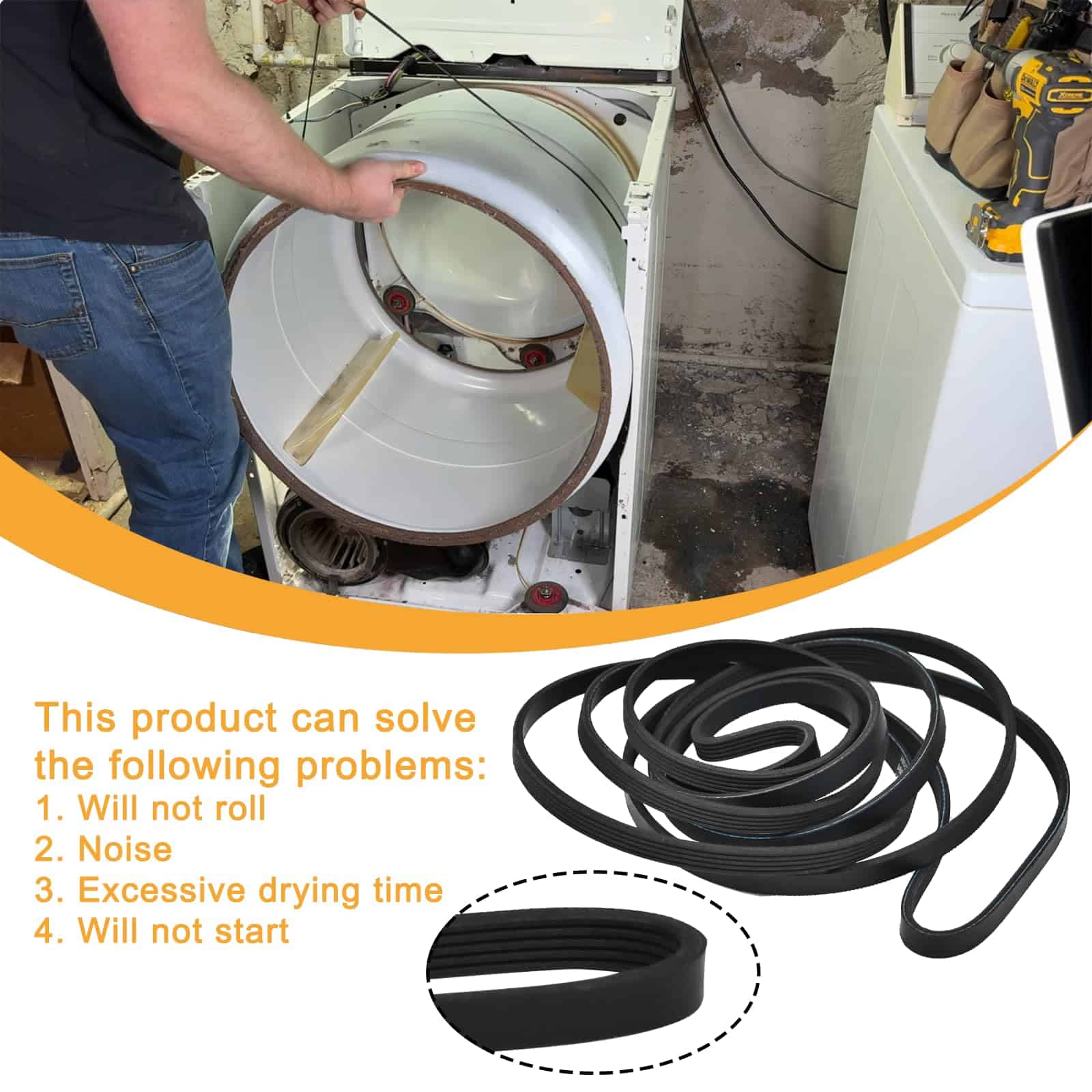 Correa de transmisión W11162091 W10610886 para secadora - Imagen 5