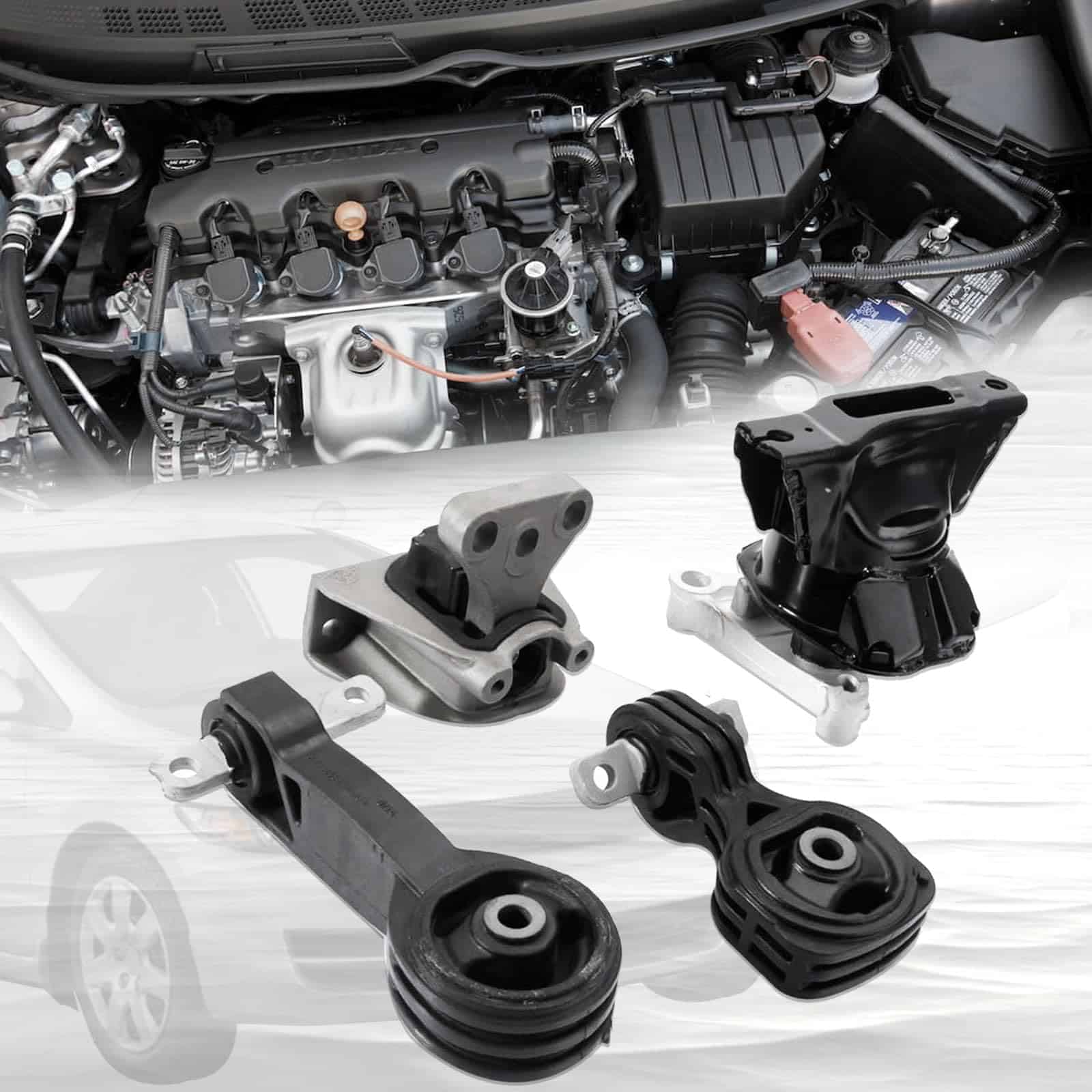 Conjunto de 4 soportes de motor y transmisión -Negro - Imagen 8