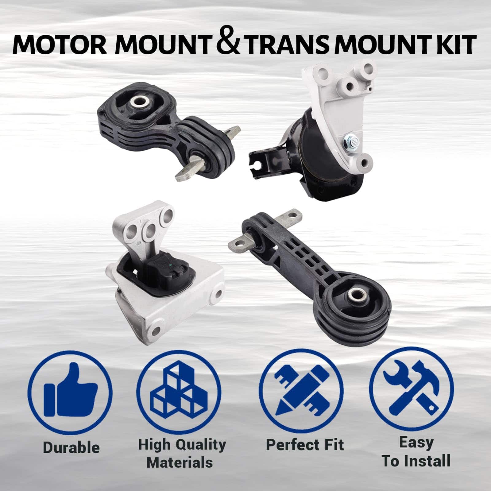 Conjunto de 4 soportes de motor y transmisión -Negro - Imagen 5