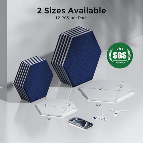 Paneles Acústicos Autoadhesivos Dexmoko [390 -Blanco y Azul - Imagen 8