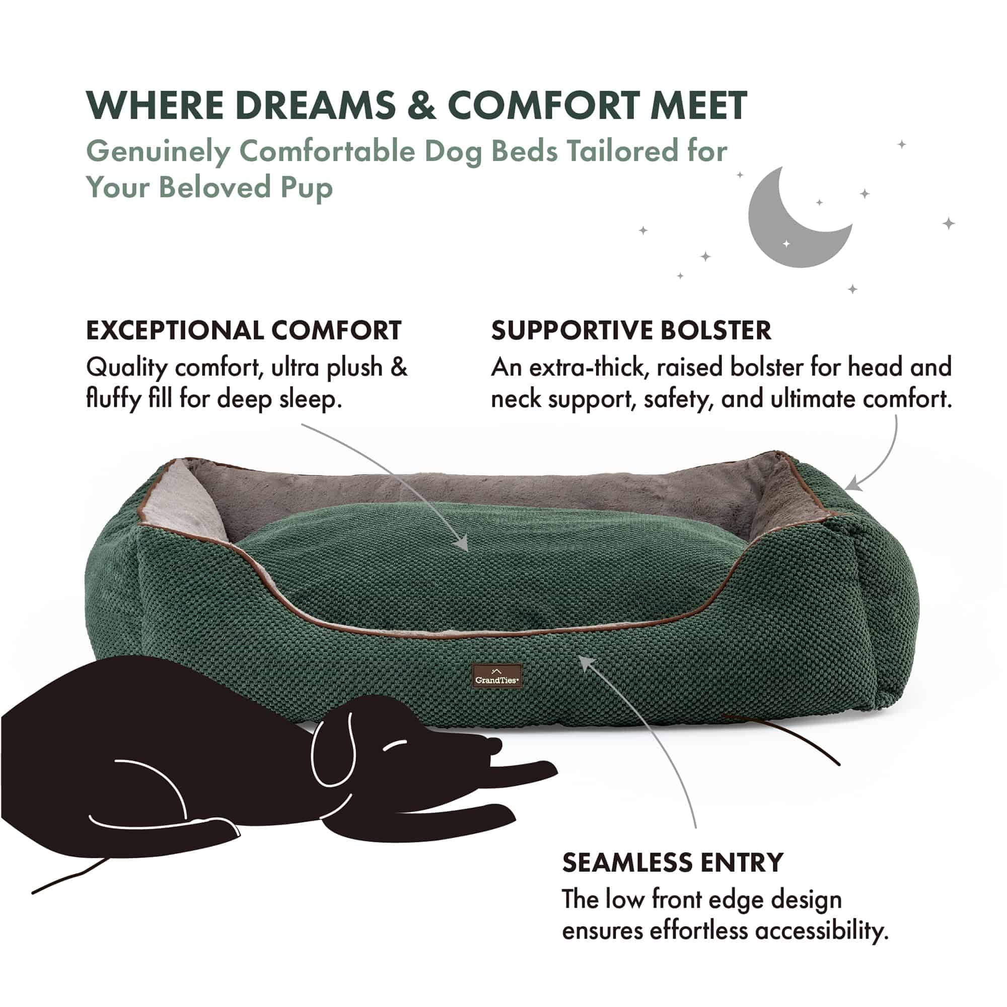 GrandTies Camas de Perro Esponjosas para Perros y Gatos - Imagen 3