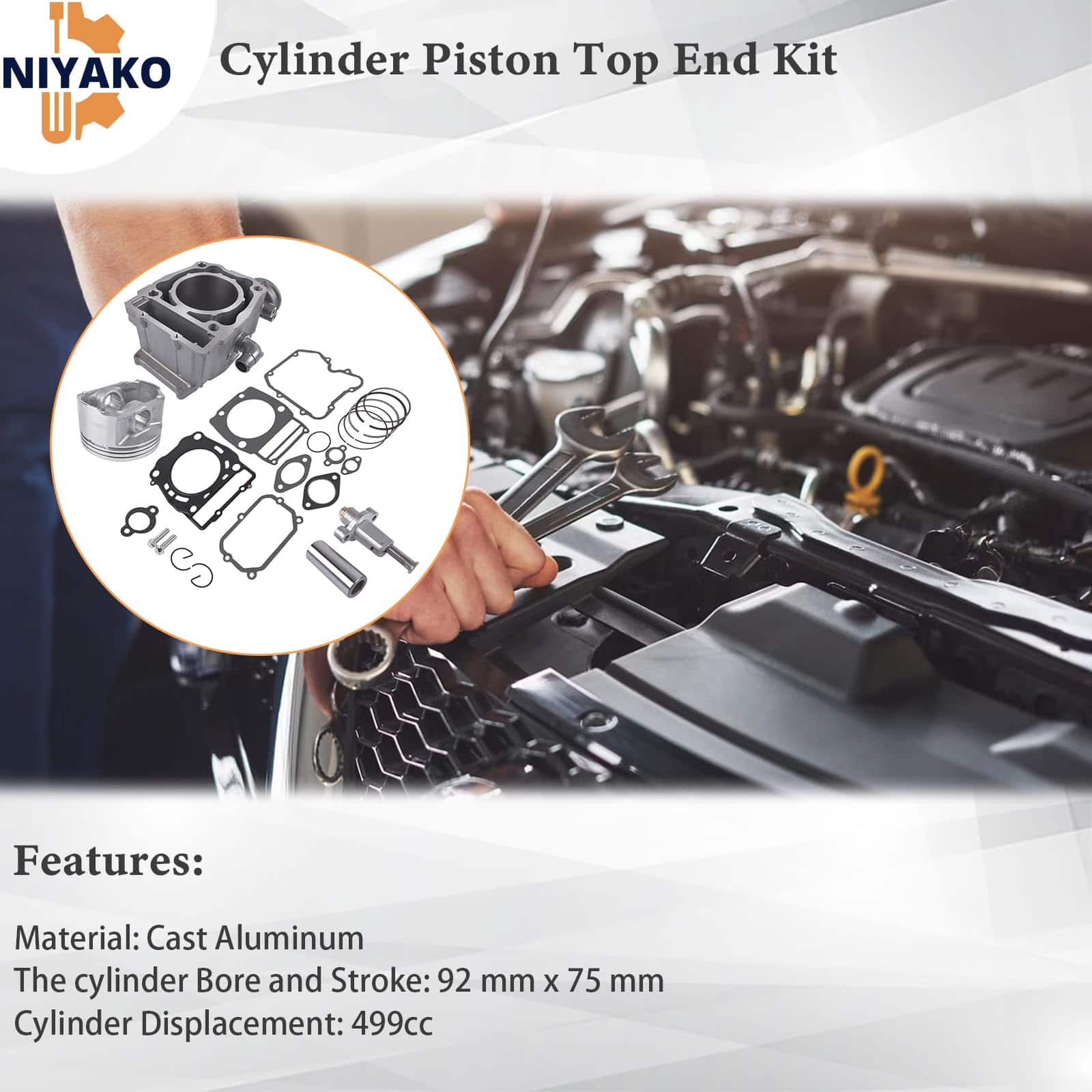 Kit de Pistón de Cilindro Niyako Tamaño de Bore 92mm - Imagen 5