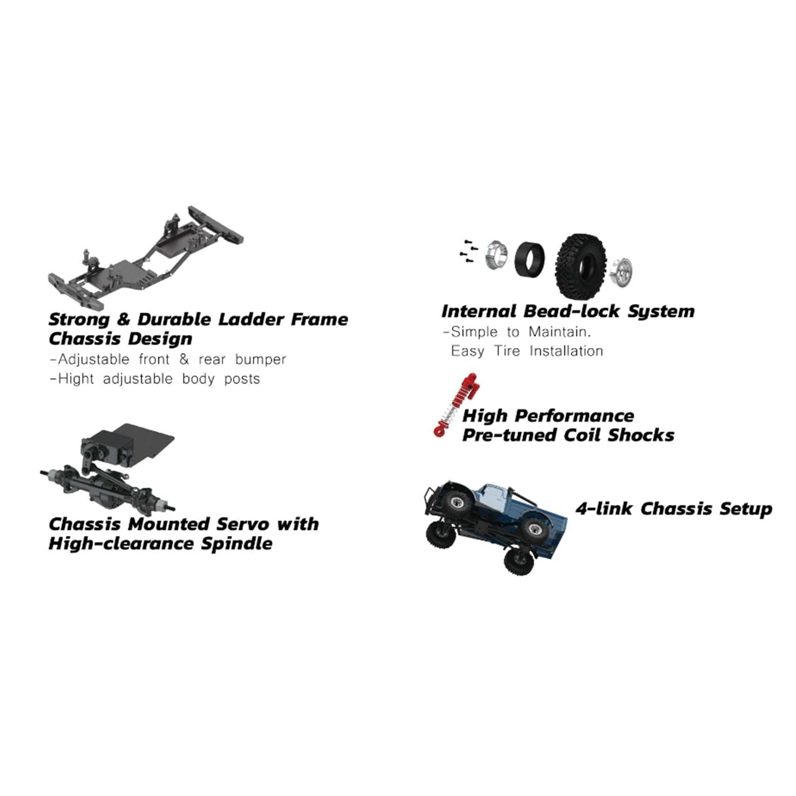 FairRC Mods Hobby Plus 1/24 RC Crawler HB CR24 1:24 Micro - Imagen 8