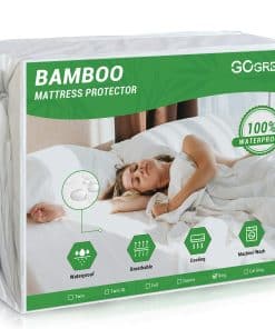 Protector de colchón impermeable de bambú rayón Gogreen,