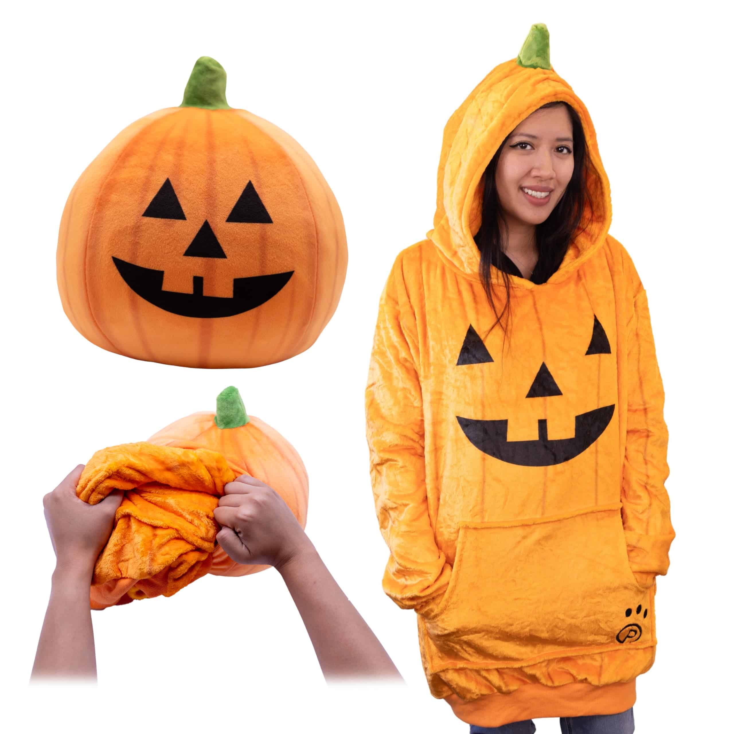 Manta con Capucha de Calabaza Ponible Sudadera Extragrande