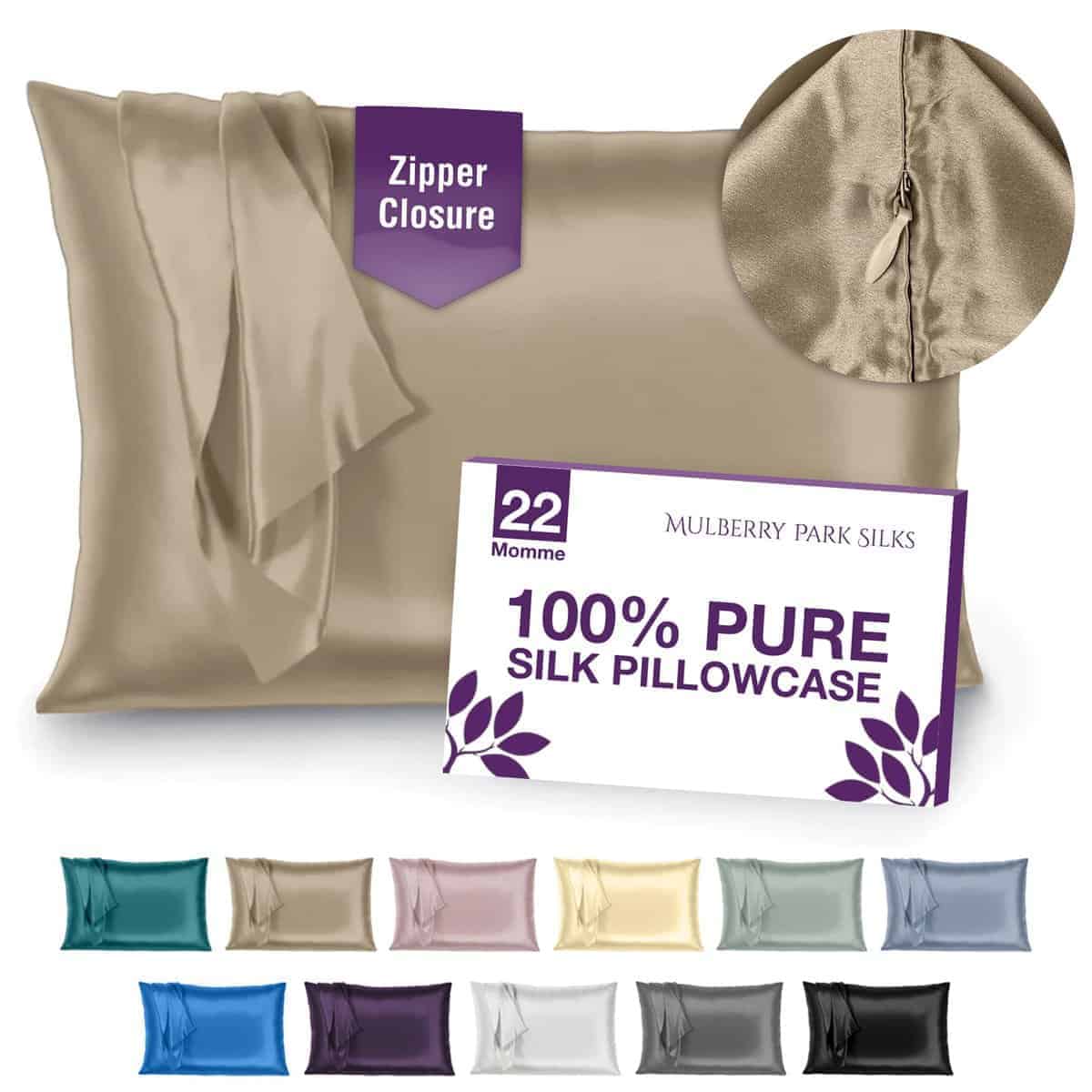 Funda de Almohada de Seda 100% Mulberry Park -Taupe