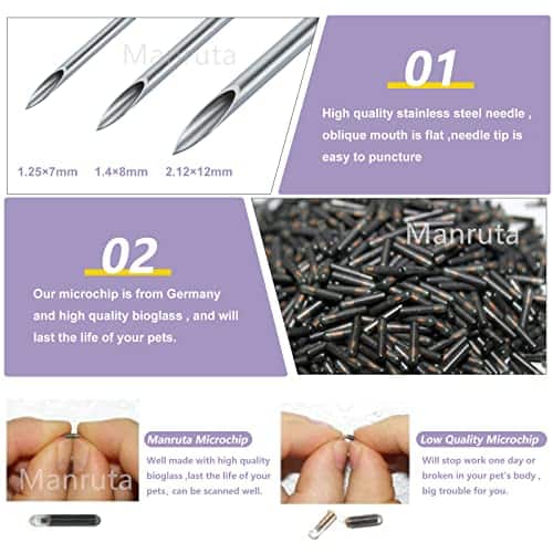 Microchip Manruta para Perros y Gatos (60, 1.25 mm de - Imagen 3