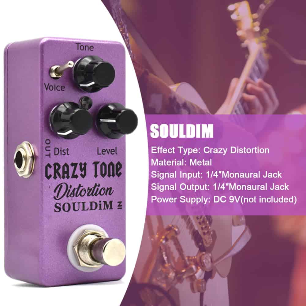 Pedal de Efecto de Distorsión SoulDiM de Alta Ganancia True - Imagen 3