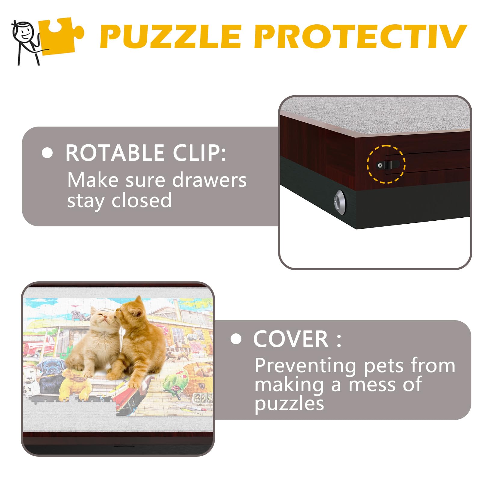 Mesa de Rompecabezas 1500 piezas, Mesa de -Gris - Imagen 5