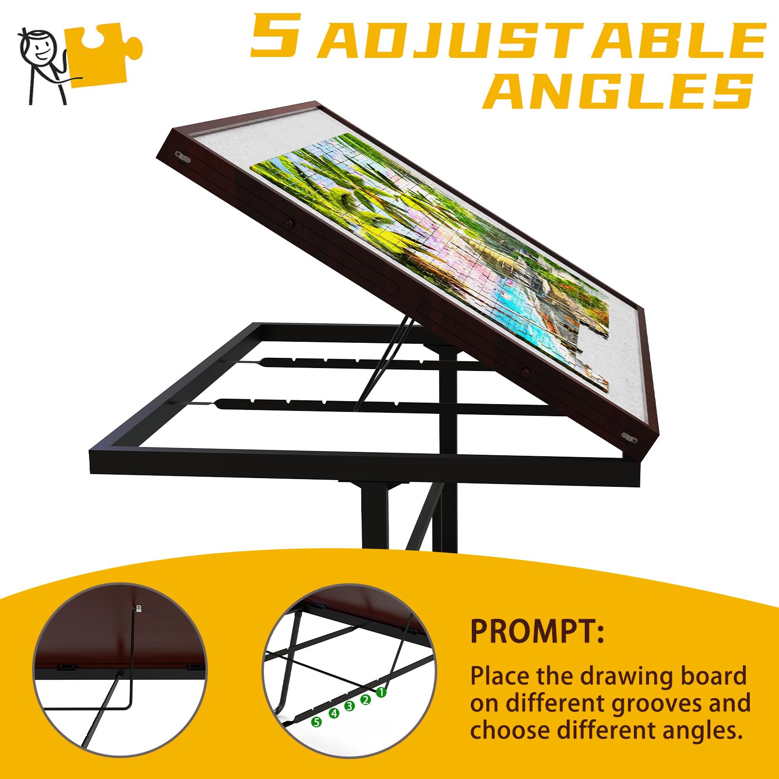 Mesa de Rompecabezas 1500 piezas, Mesa de -Gris - Imagen 3