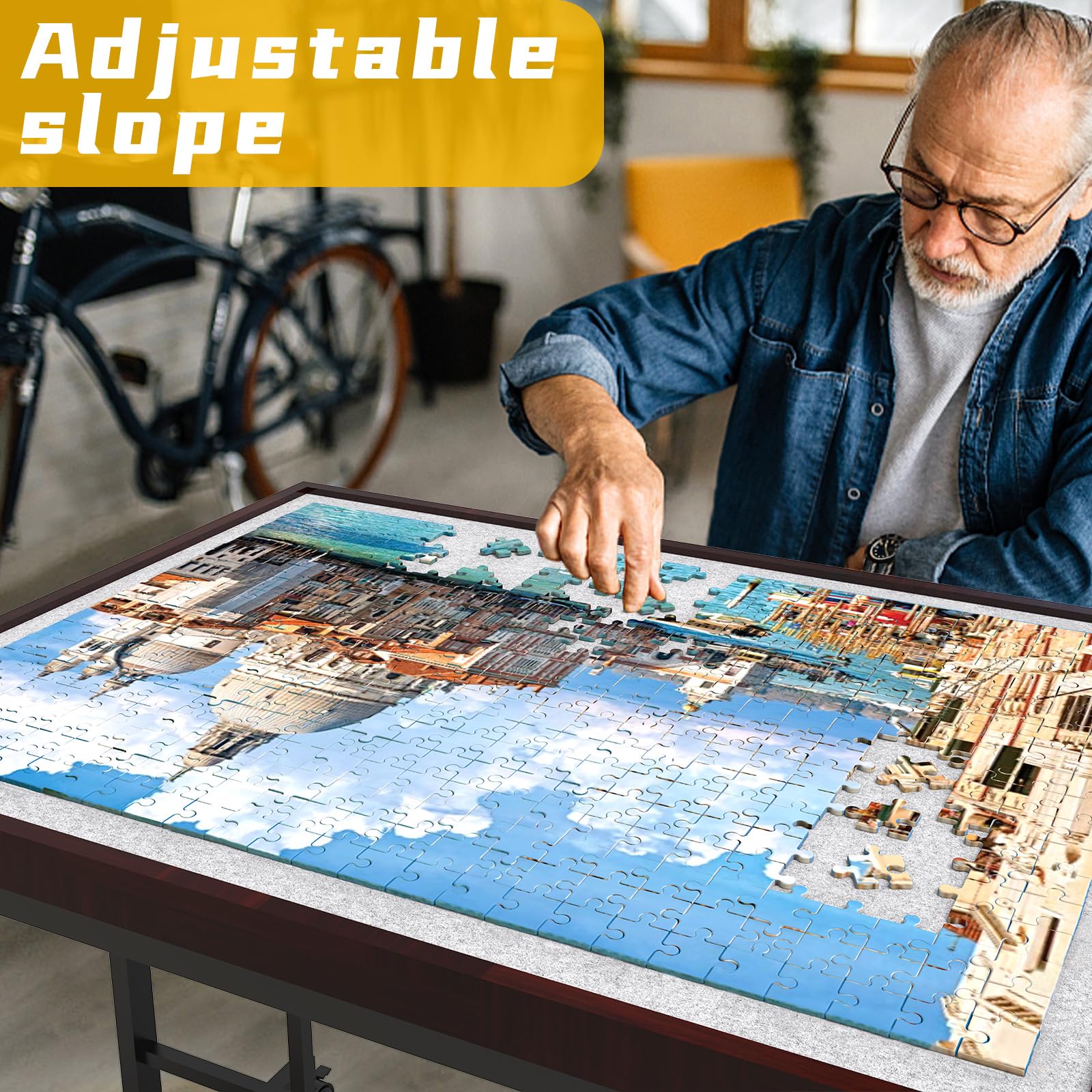 Mesa de Rompecabezas 1500 piezas, Mesa de -Gris - Imagen 7