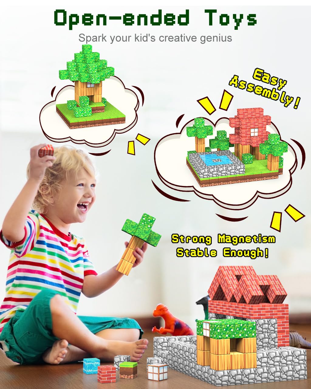 Bloques Magnéticos Wanplay, 100PCS Bloques Magnéticos para - Imagen 4