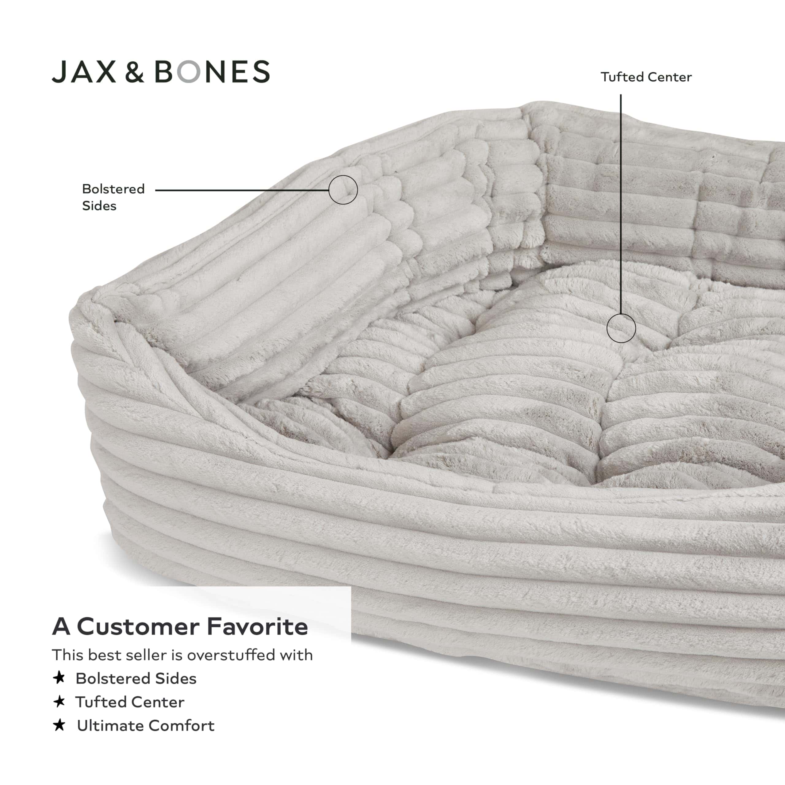 Cama para Perros Jax & Bones Napper - Luna Gris - Lavable a - Imagen 3