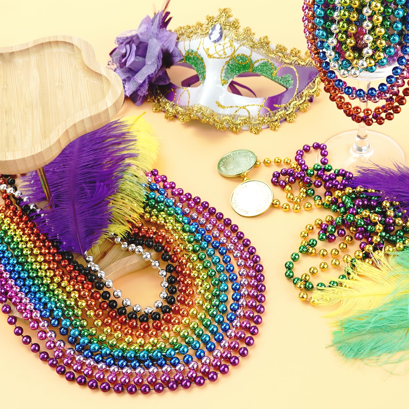 288PCS Collares de Mardi Gras, 12 Colores Collares de Mardi - Imagen 5