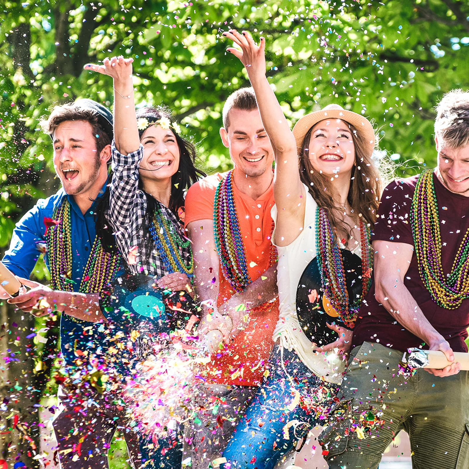 288PCS Collares de Mardi Gras, 12 Colores Collares de Mardi - Imagen 6