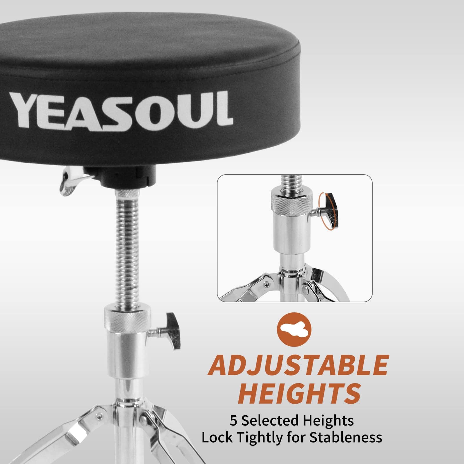 Banqueta de Batería YEASOUL Asiento de Batería Acolchado - Imagen 5