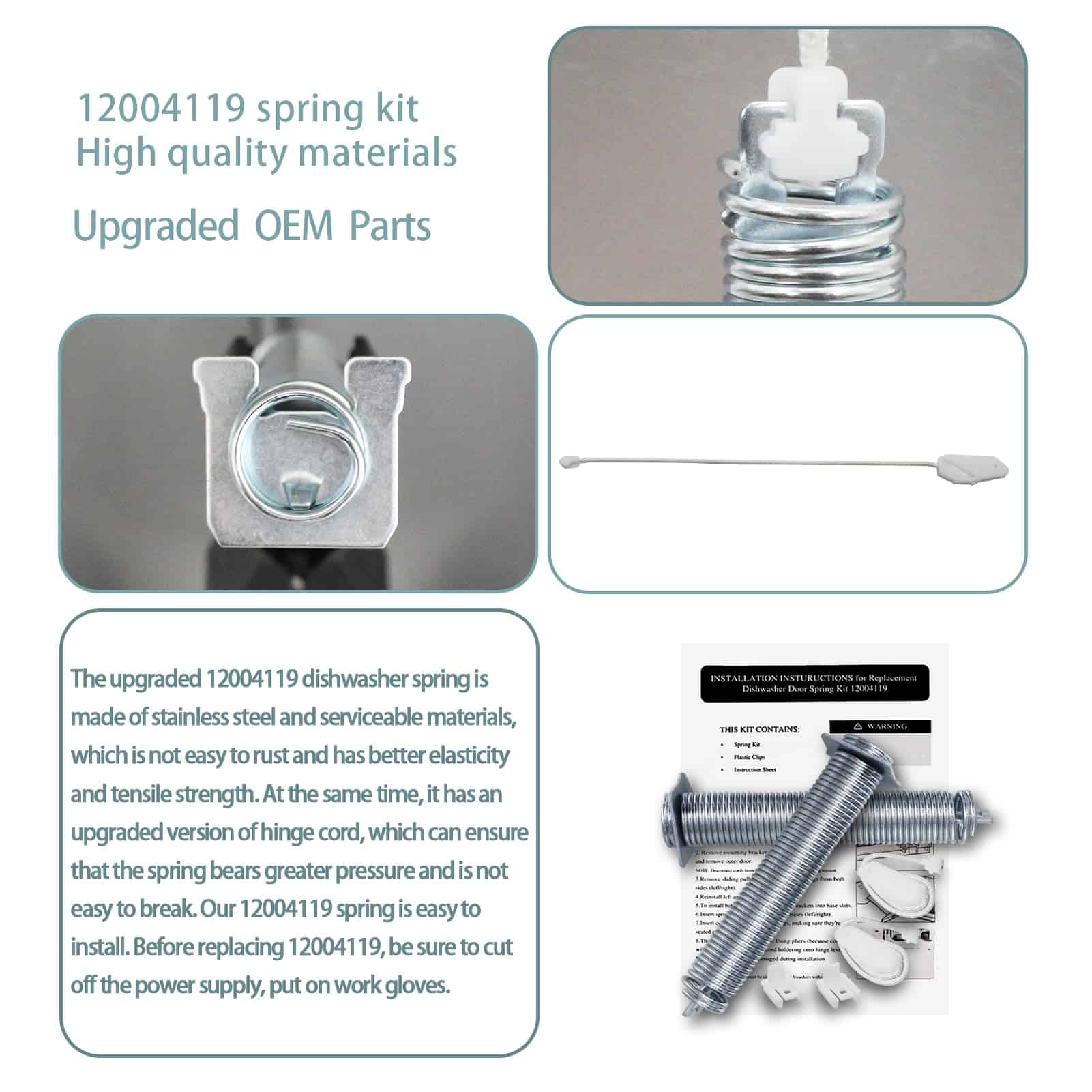 Kit de resorte de puerta para lavavajillas Luclyyasys - Imagen 3