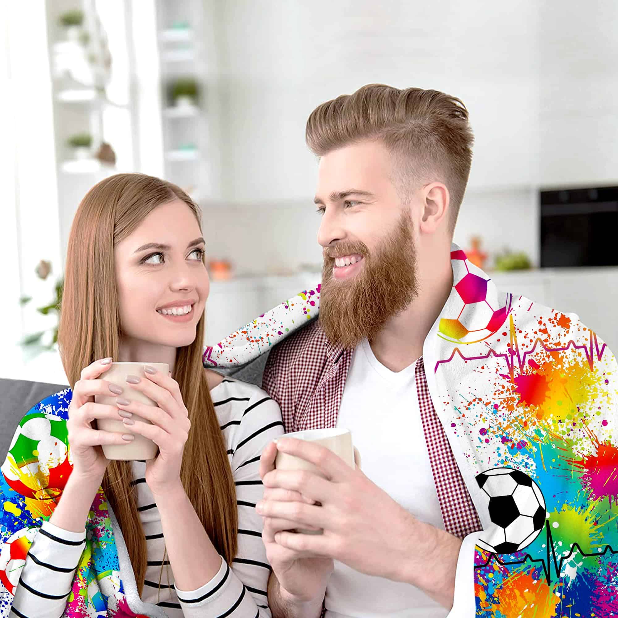 Manta de Fútbol Regalos para Niñas Ultra Suave Manta de - Imagen 7