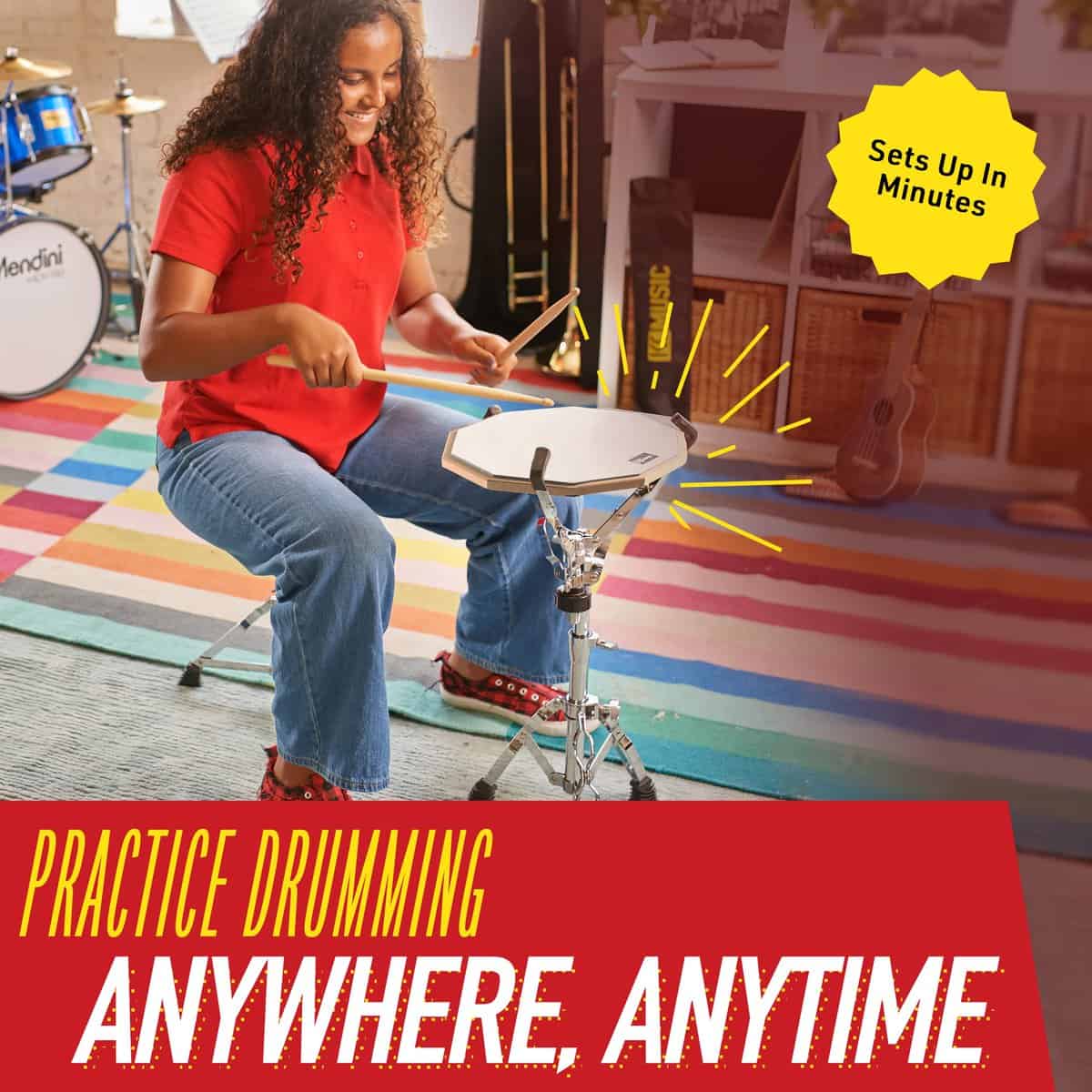 Set de Pad de Tambor Mendini con Soporte Ajustable - 12 - Imagen 4