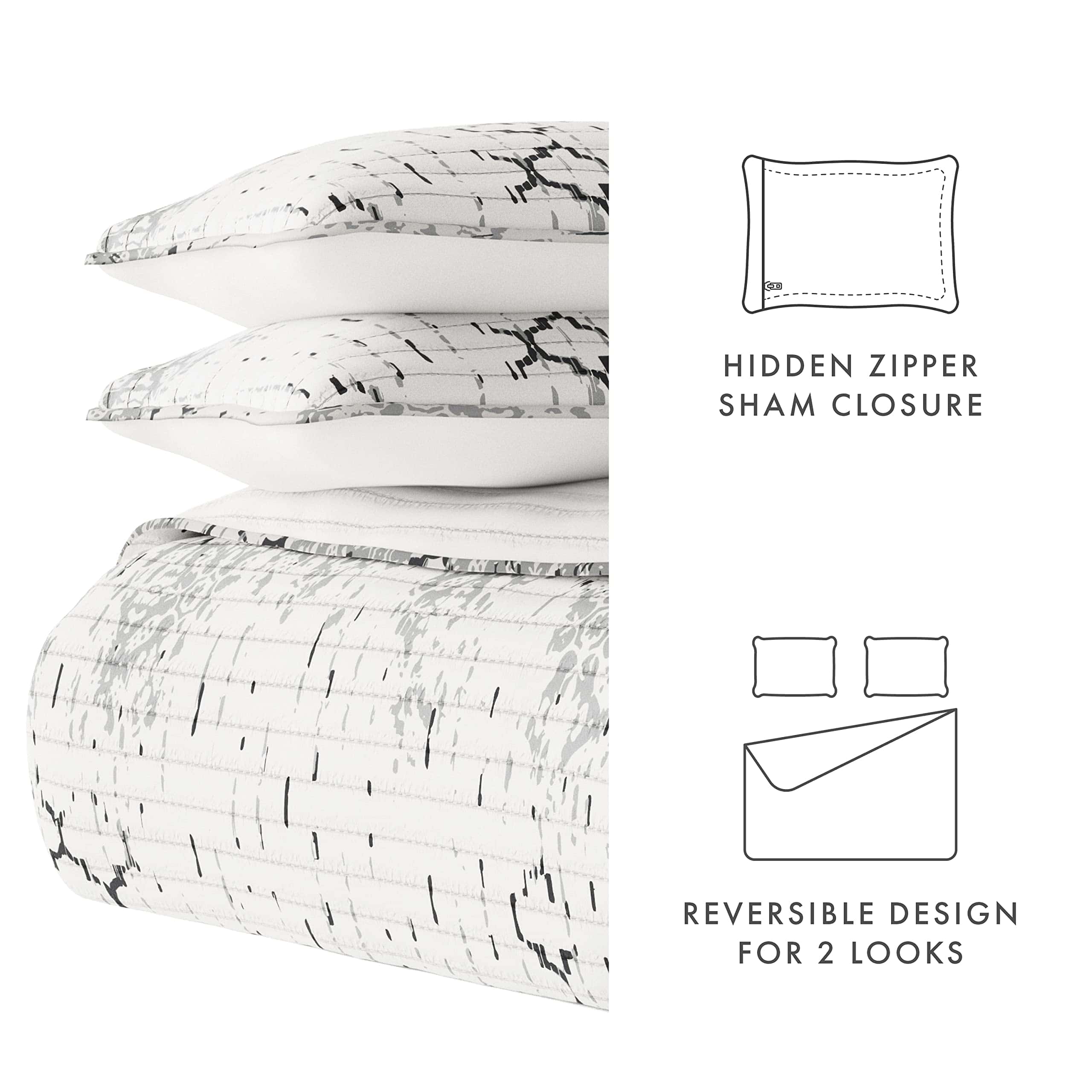 Edredones Queen Distressed Aztec Gris Claro - Imagen 8