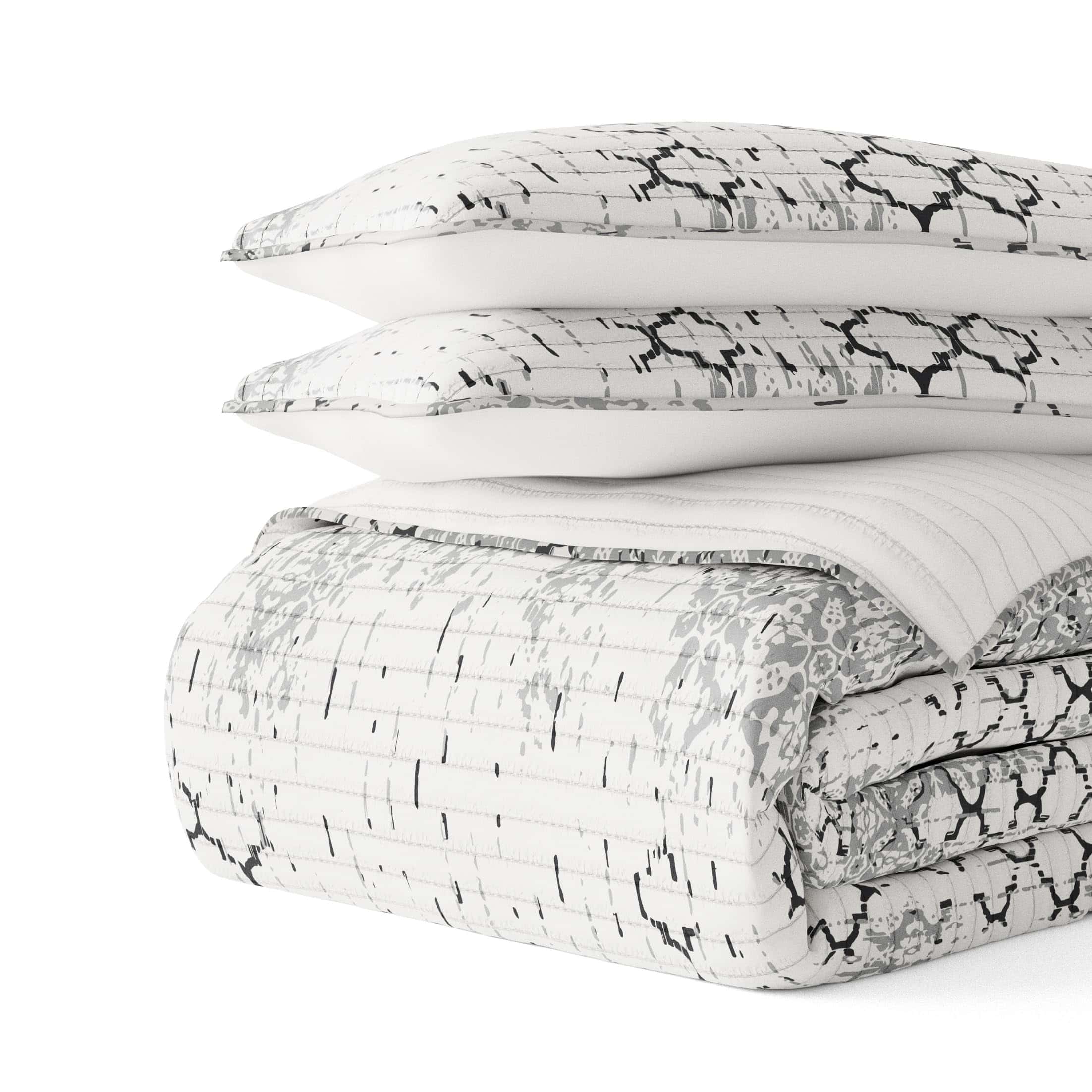 Edredones Queen Distressed Aztec Gris Claro - Imagen 6