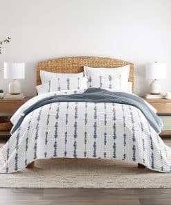 Edredón King Linen Market Shibori Estilo Navy Duskblue