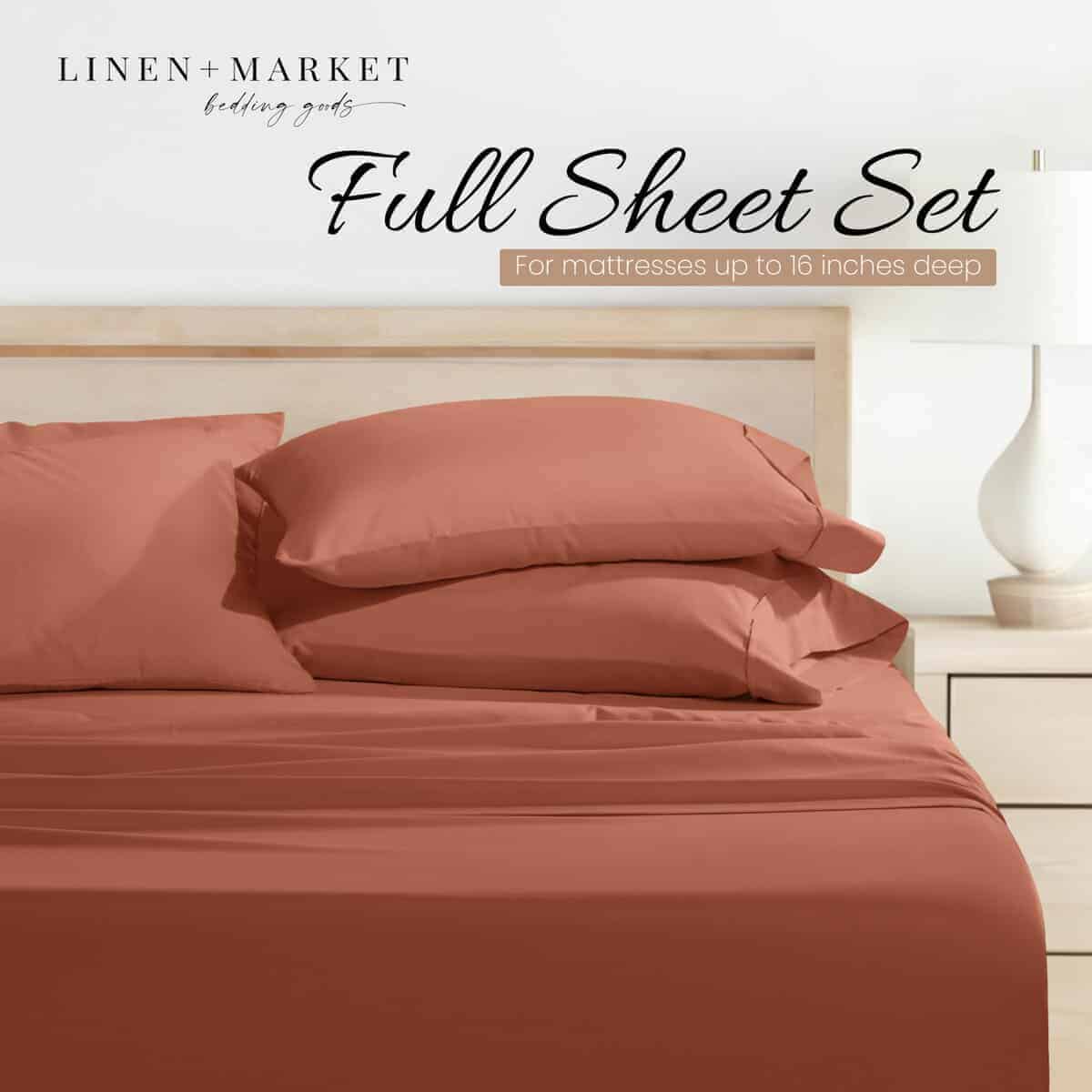 Linen Market Sábanas para Cama Matrimonial (Arcilla) - - Imagen 4