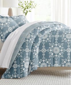 Juego de edredón reversible para cama individual de Linen