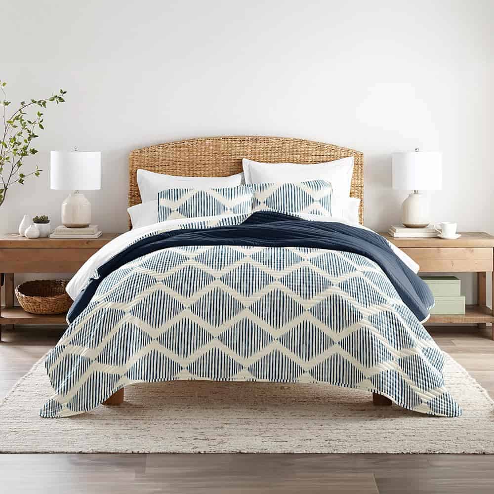 Edredón Queen Diamond Navy de Linen Market
