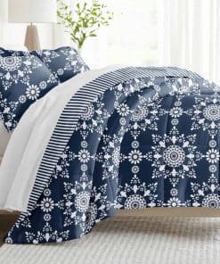 Juego reversible de edredón tamaño queen Linen Market (3