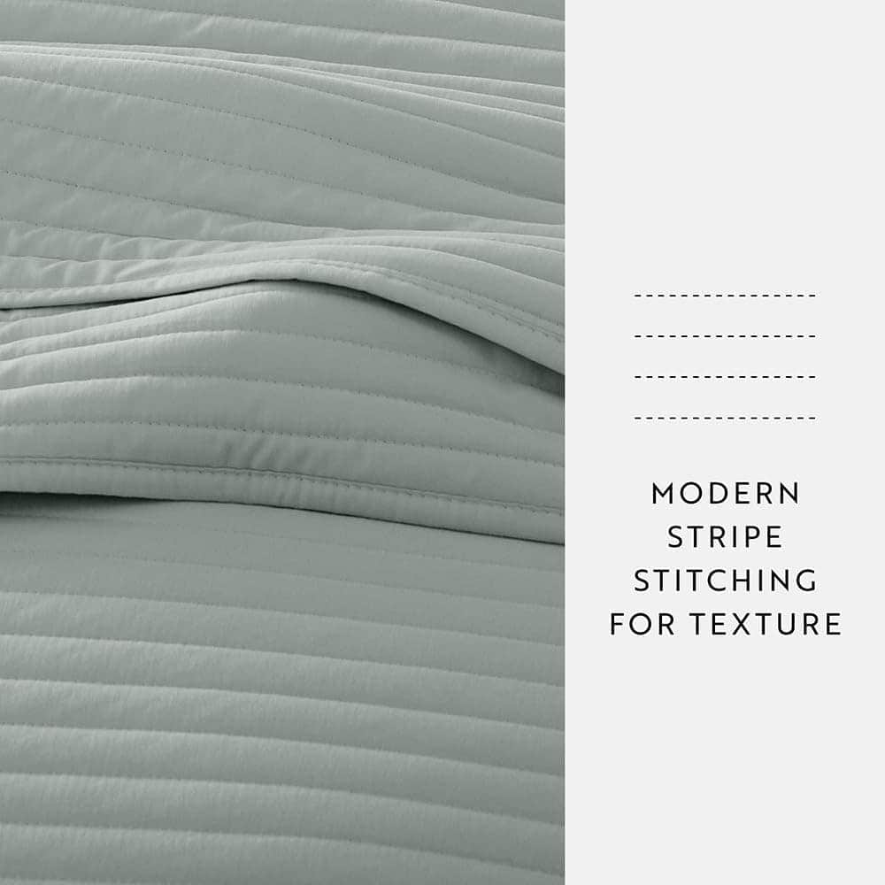 Edredón King Size de Rayas con Puntadas de Eucalipto - Imagen 8