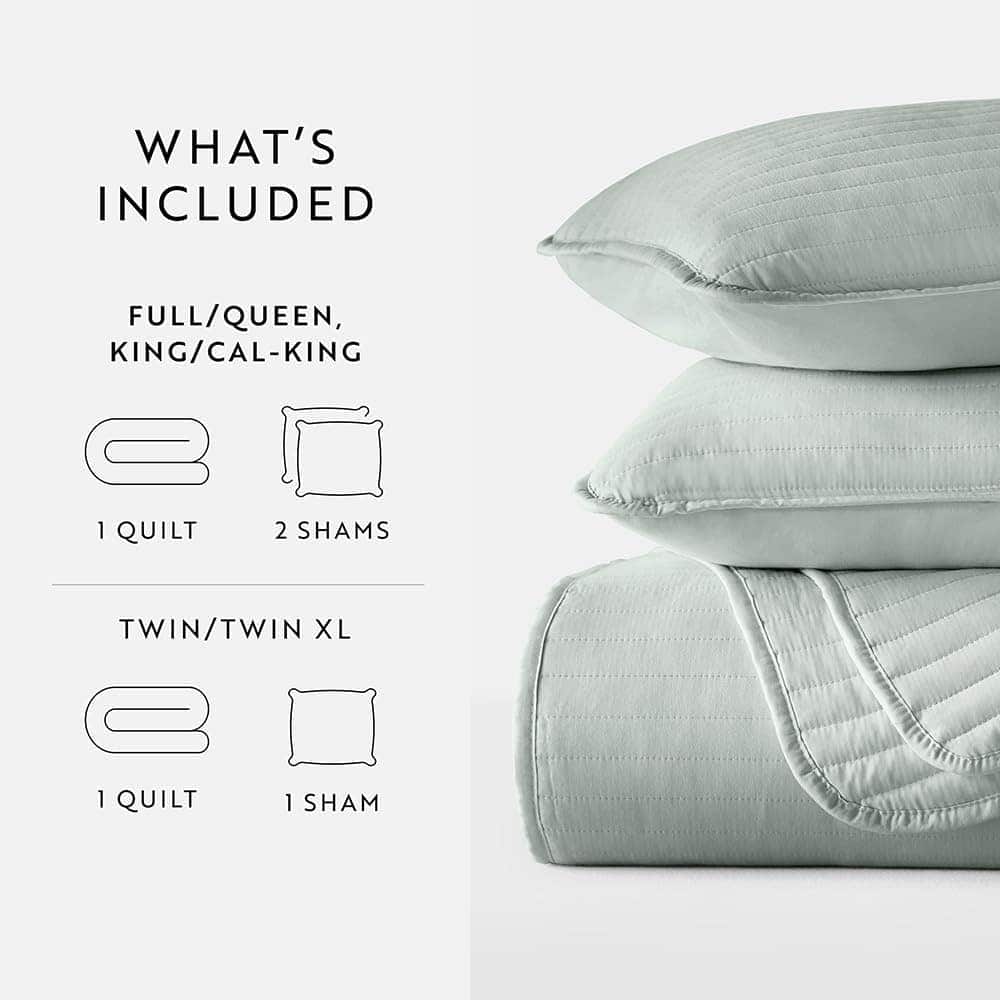 Edredón King Size de Rayas con Puntadas de Eucalipto - Imagen 3