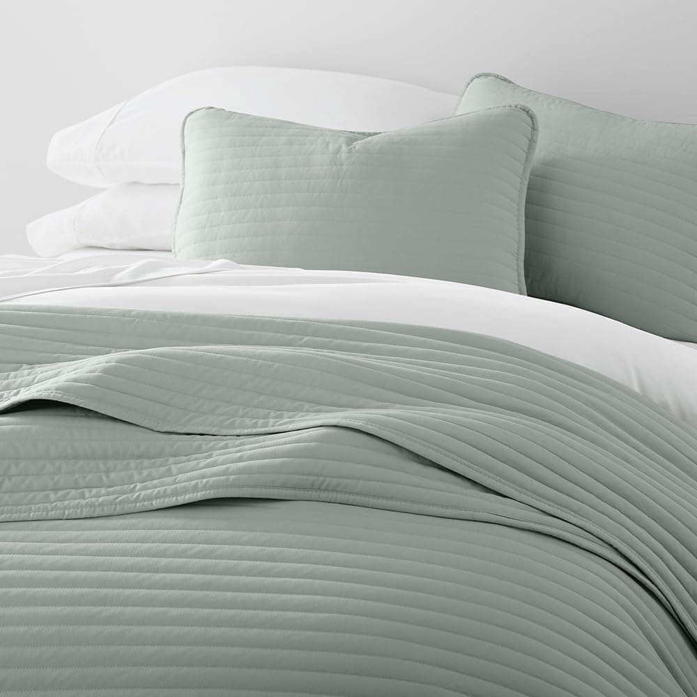 Edredón King Size de Rayas con Puntadas de Eucalipto - Imagen 7