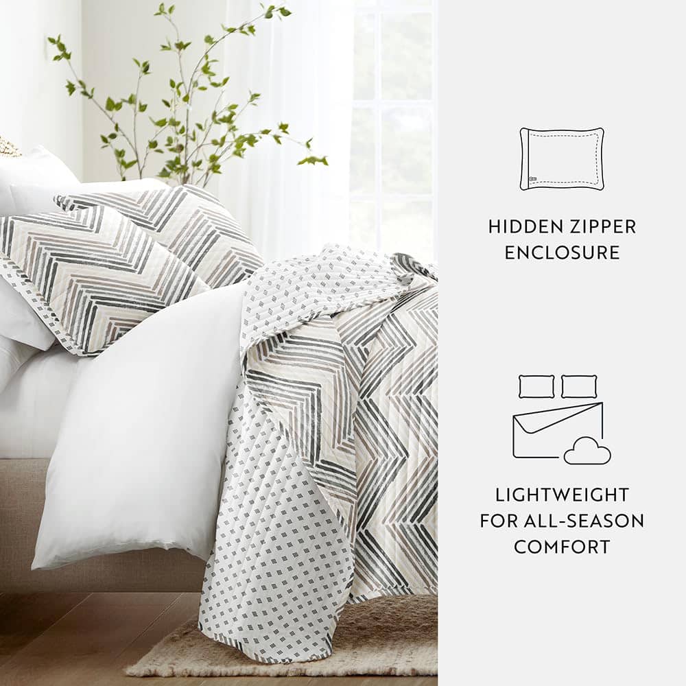 Edredón Twin Diamond Chevron Gris Claro - Imagen 6