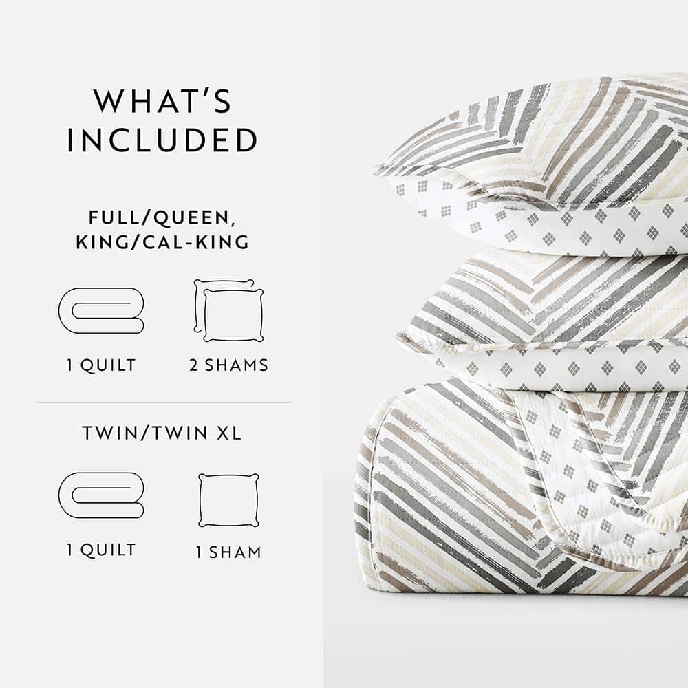 Edredón Twin Diamond Chevron Gris Claro - Imagen 3