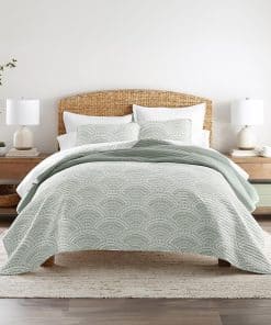 Colcha King Scalloped Eucalyptus Linen Market