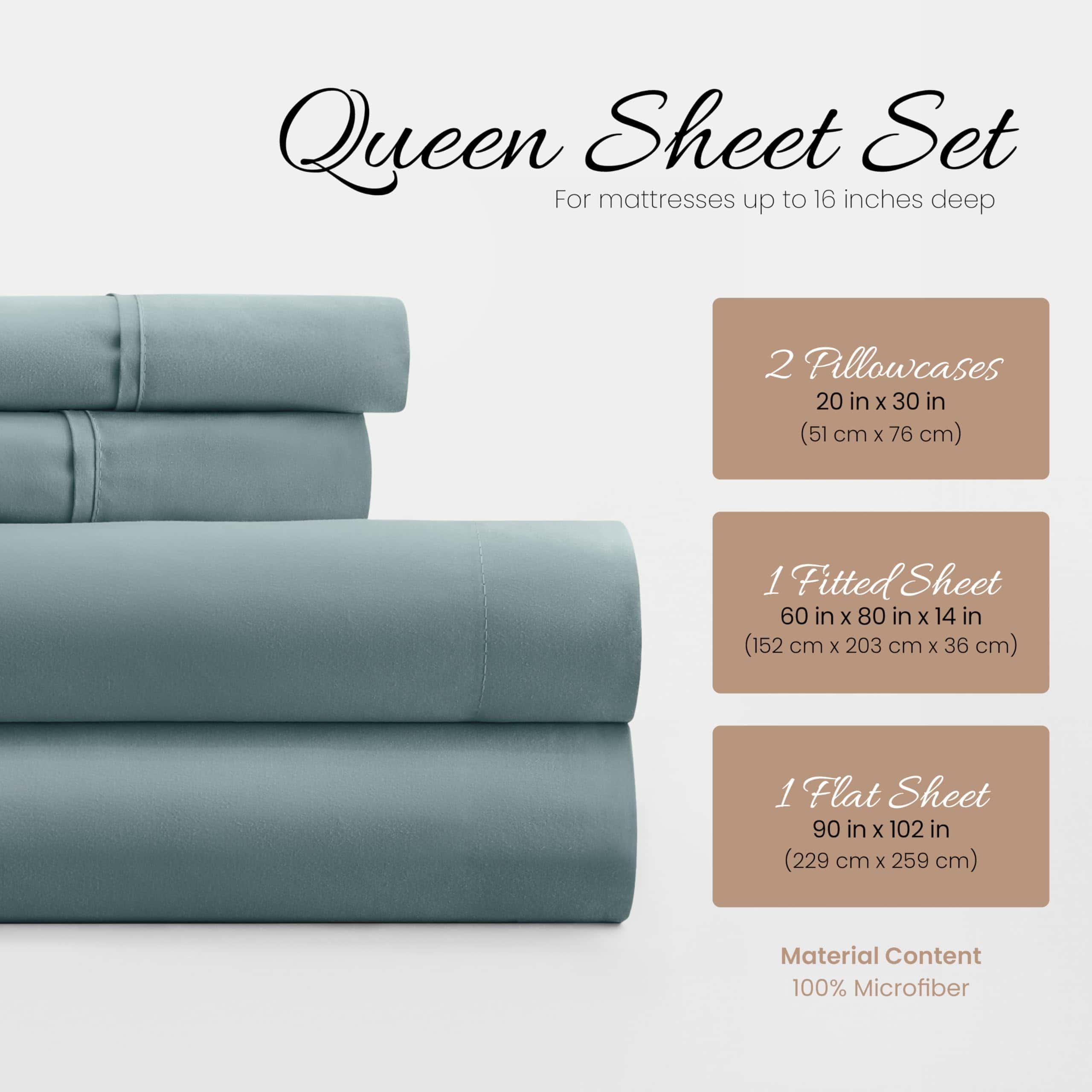 Linen Market Sábanas para Cama Queen Size (Océano) - - Imagen 3