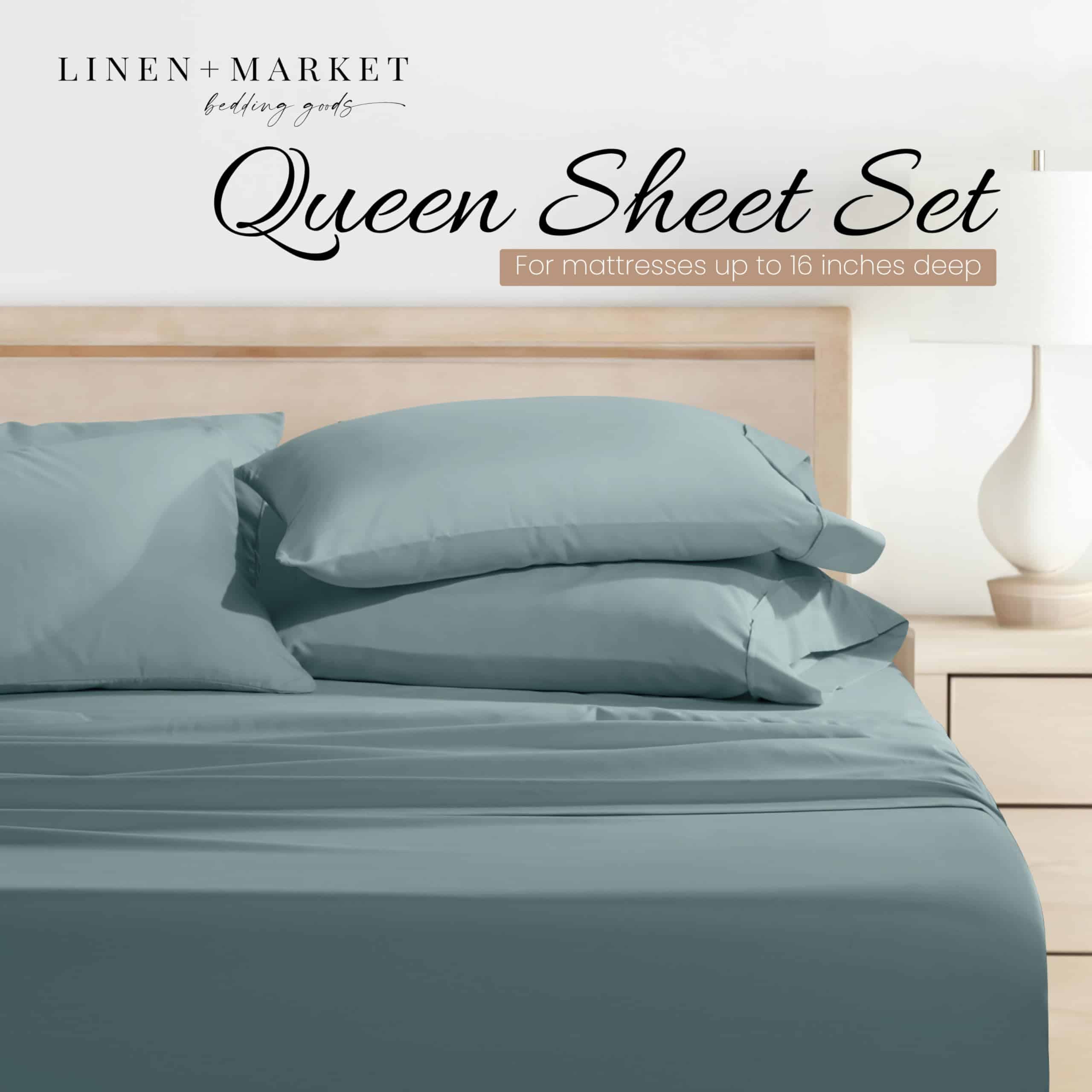 Linen Market Sábanas para Cama Queen Size (Océano) - - Imagen 4