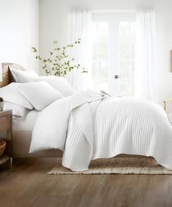 Cobertor Acolchado King de Ropa de Cama Rayas Resaltadas