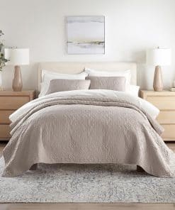 Colcha Quilt Queen Floral Stitch Latte de Linen Market