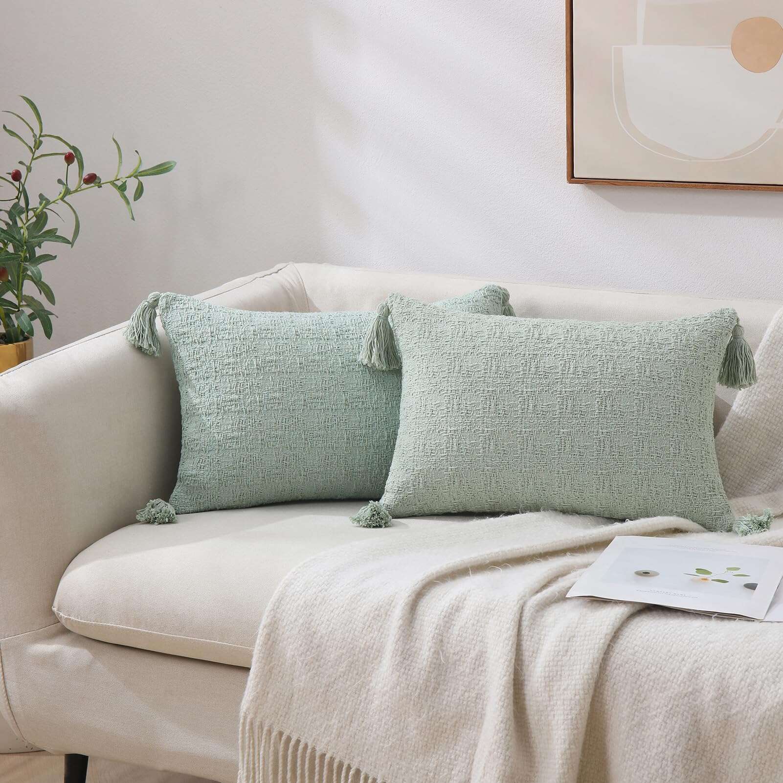 Fundas de Cojín SahSahCasa 12x20 Pulgadas Juego de 2,