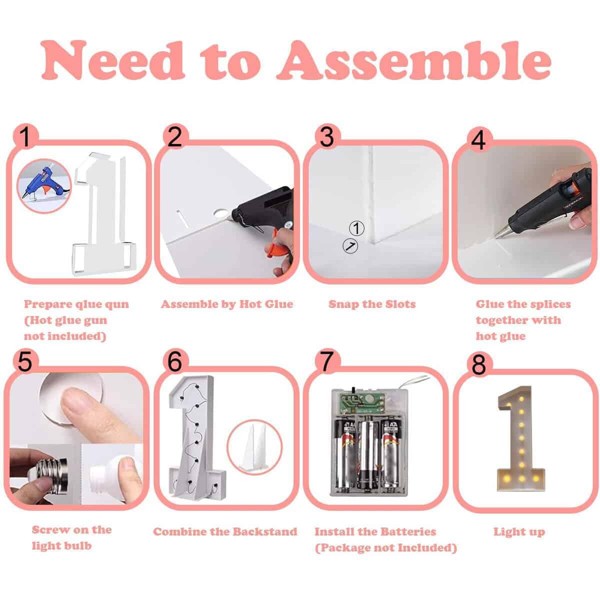 Luces de Números de Marquesina ZUOVAOV 4FT del número 10, - Imagen 4