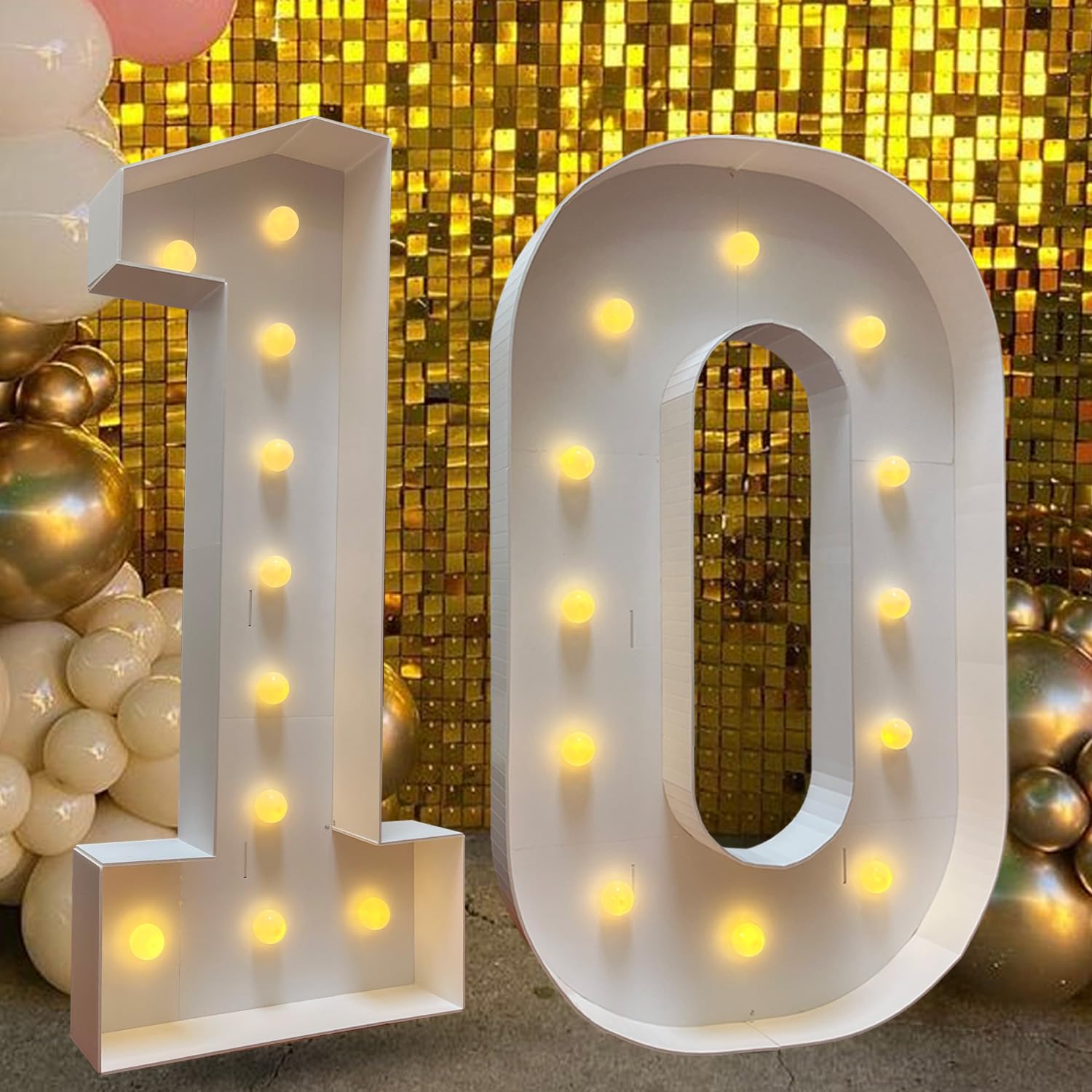 Luces de Números de Marquesina ZUOVAOV 4FT del número 10,