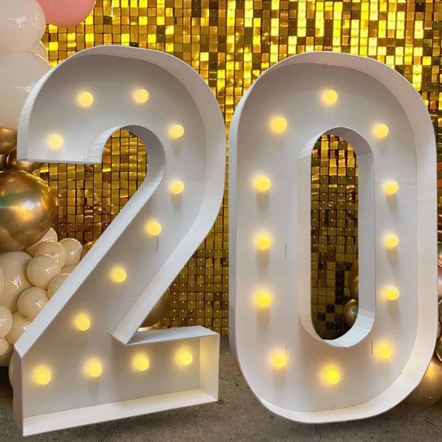 ZUOVAOV 4FT Luces de Número de Marquesina del número 20,