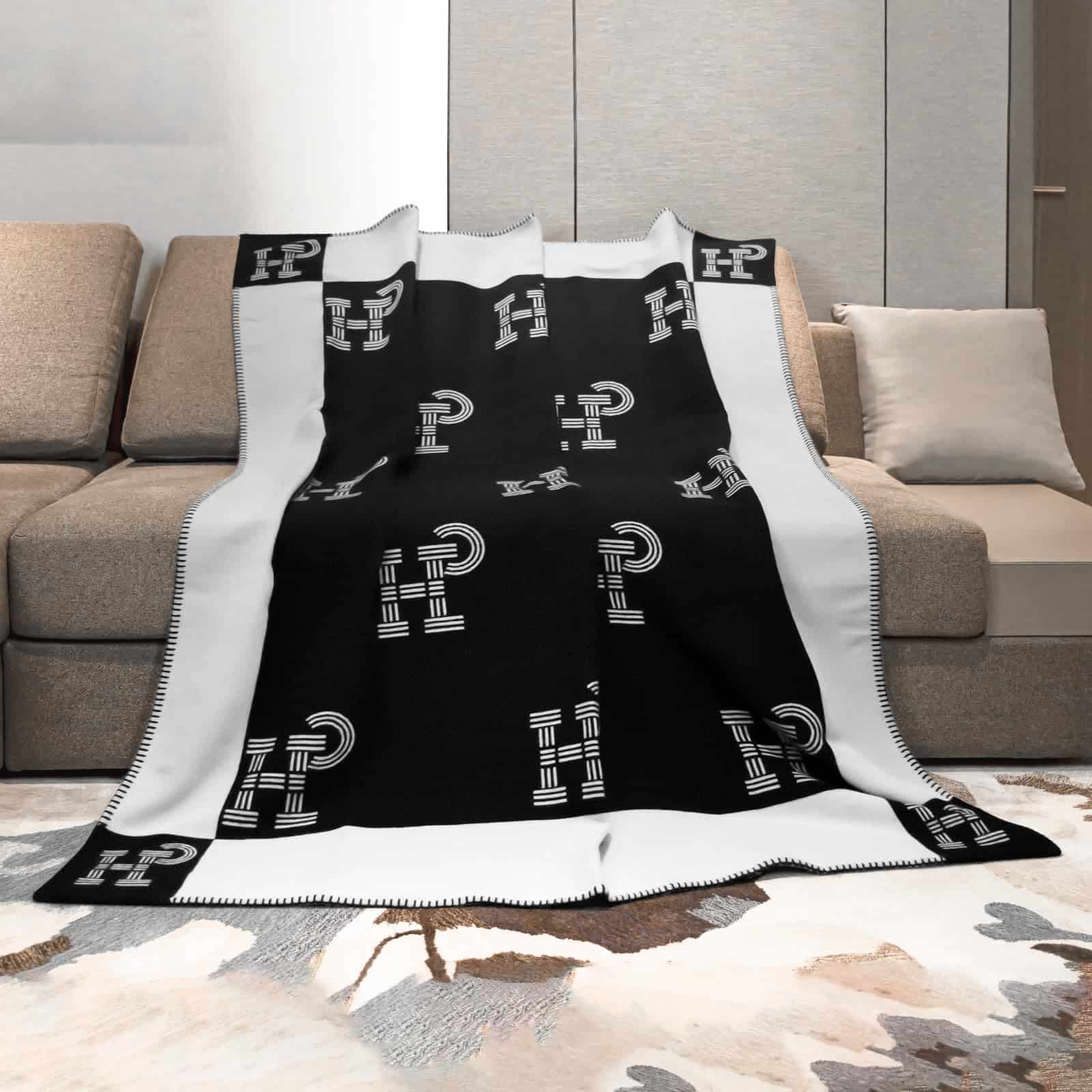 Manta de Lana Tejida GHUQ en Negro, Manta Súper Suave, - Imagen 4